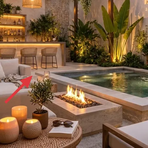 decorative throw pillow on the left sofa