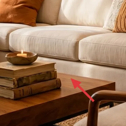 small decorative bowl candle on coffee table