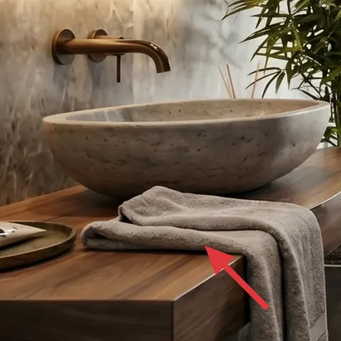 folded gray towel