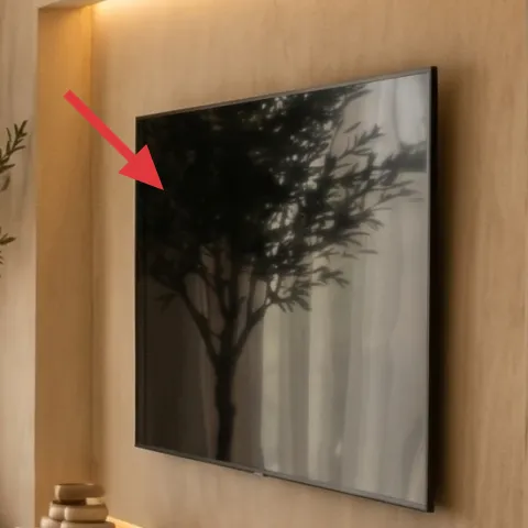 Framed wall art (tree print, dark frame)
