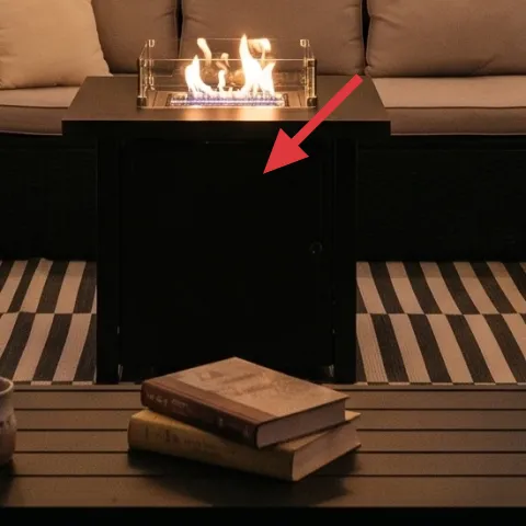 outdoor coffee table with fire feature