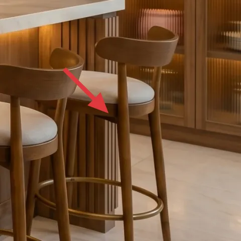 bar stool with beige cushion