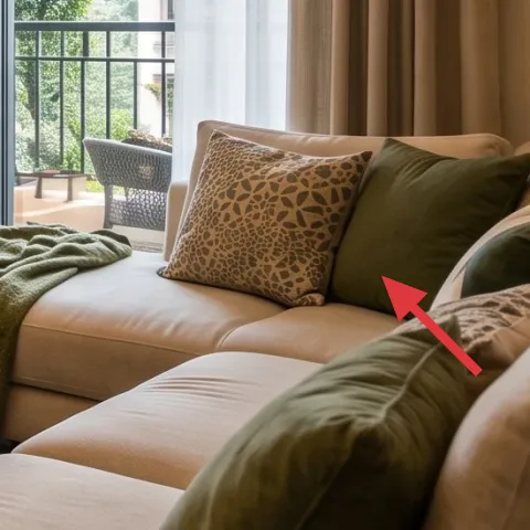 green throw pillow
