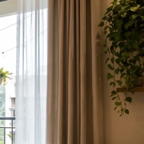 hanging plant in a macramé planter