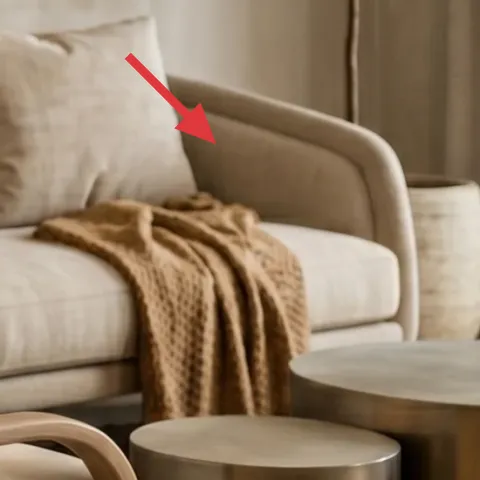 throw pillow (beige) on sofa