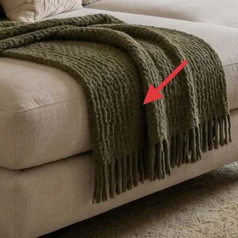 Olive knit throw blanket
