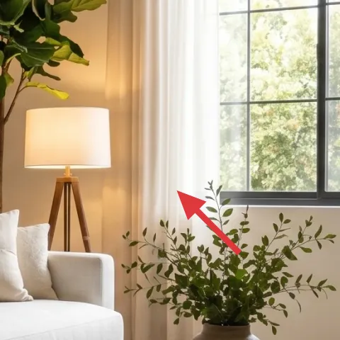 Plug-in floor lamp with fabric shade