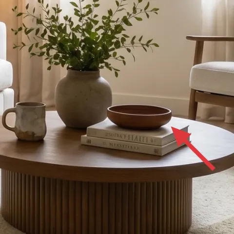 Decorative ceramic bowl on coffee table