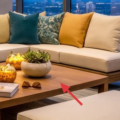 decorative tray on coffee table