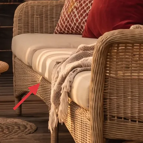 Round wicker coffee table