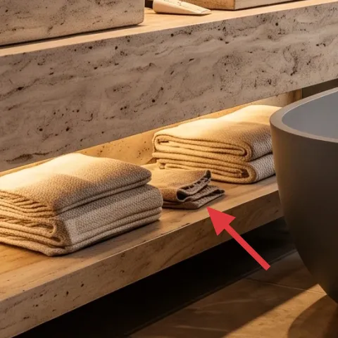 rolled beige towels