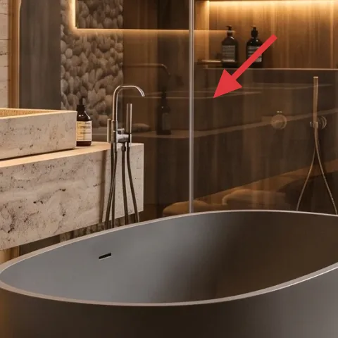 stone countertop soap tray (styling piece)