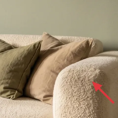 throw blanket (beige knit texture) on sofa