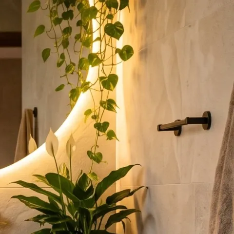 large round bathroom mirror