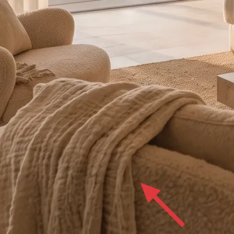 beige throw blanket