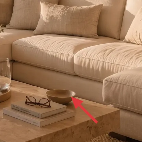 decorative tray on coffee table