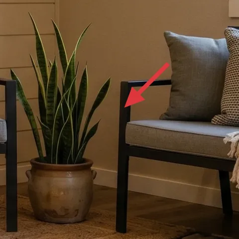 tall indoor plant in terracotta planter