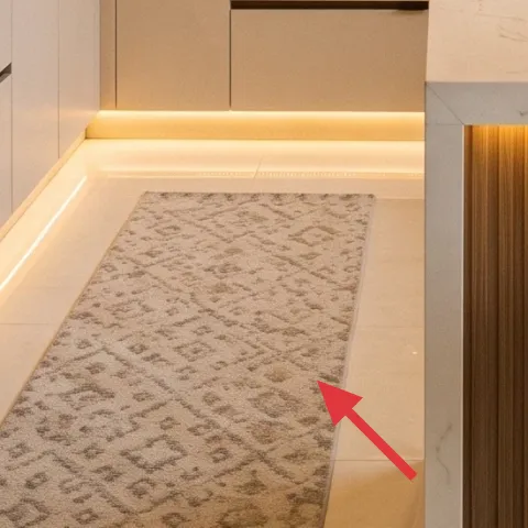 runner rug with light gray pattern