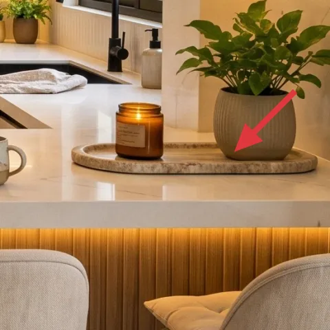 glass jar candle on countertop