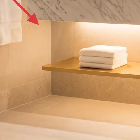 Folded white towels