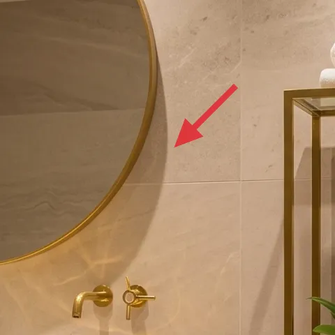 Round gold framed mirror