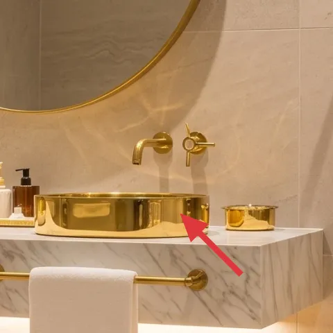 Gold bathroom faucet