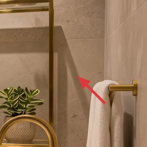 Brass shelving unit