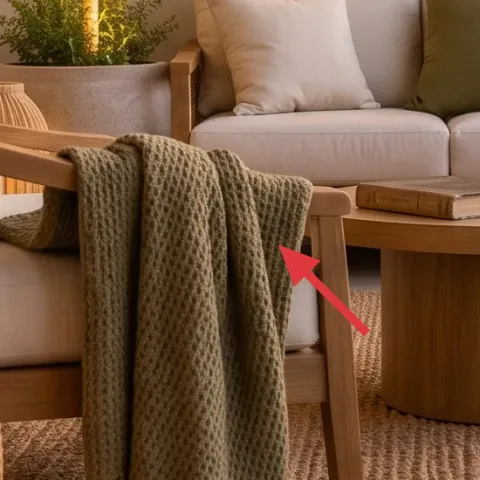 beige throw blanket