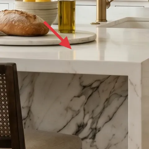 decorative tray on the island