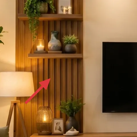 plug-in table lamp with beige shade