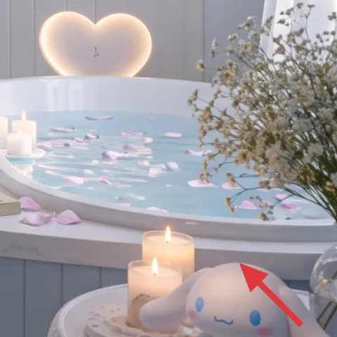 small candles on the bathtub ledge