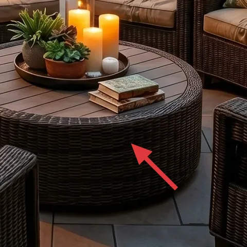 round wicker coffee table
