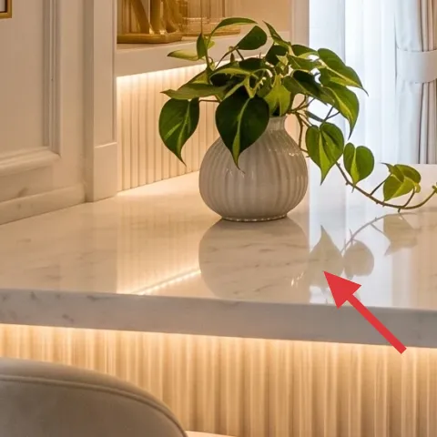 Large white ceramic vase with leafy plant