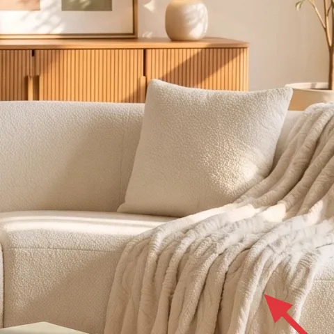 Cream throw blanket