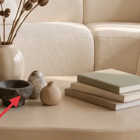 Decorative ceramic dish on the coffee table