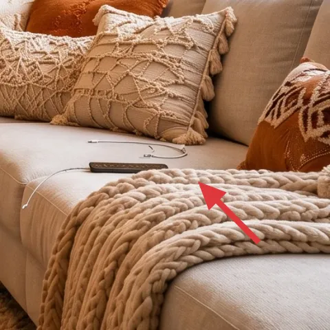 Tan throw blanket