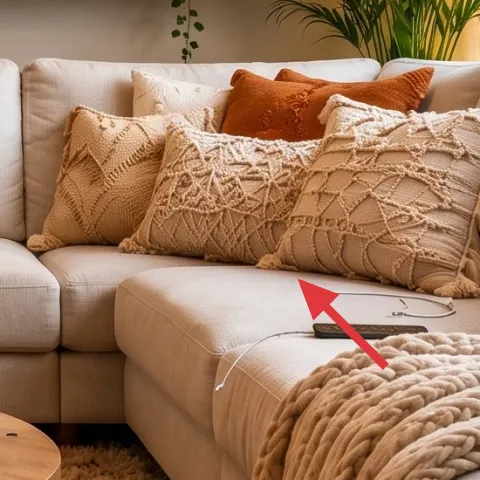 Cream textured throw pillow