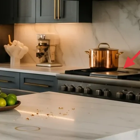 Copper kettle on stovetop