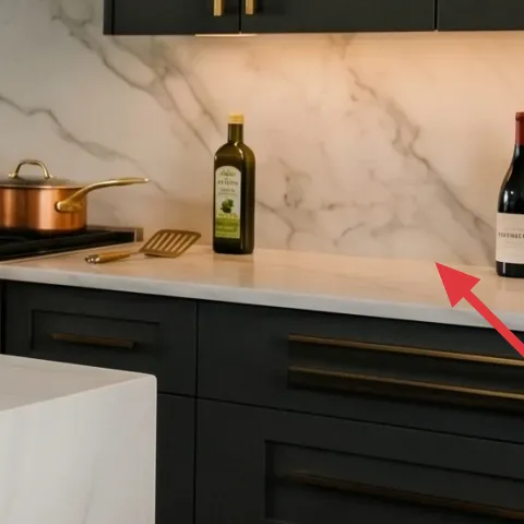 Wine bottles on counter