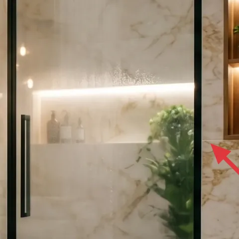 small potted plant on the shelf niche