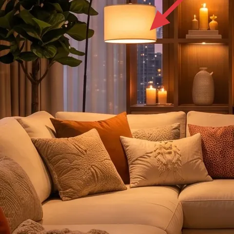White drum table lamp