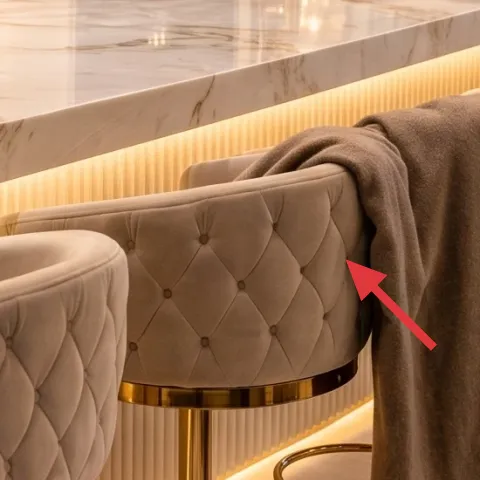 gray draped fabric on bar stool