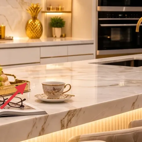 decorative fruit bowl on gold tray