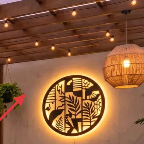 set of three hanging paper lanterns