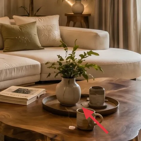 round wooden coffee table