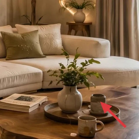 decorative tray on the coffee table