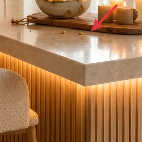 wood serving tray on the island