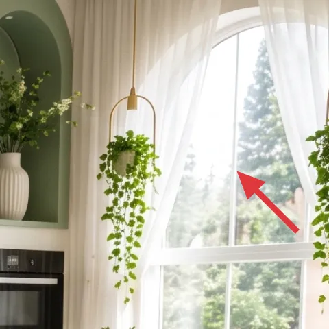 White curtain panels