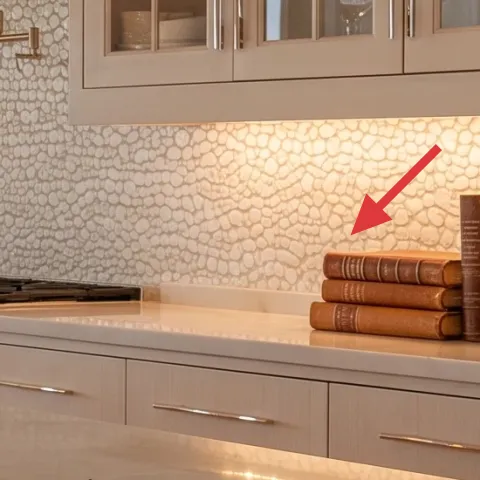 peel-and-stick stone-pattern backsplash