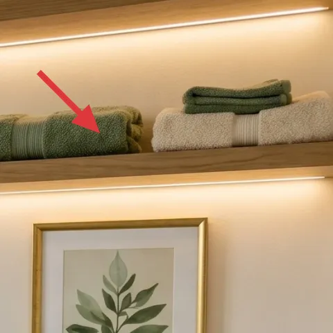 folded green towels